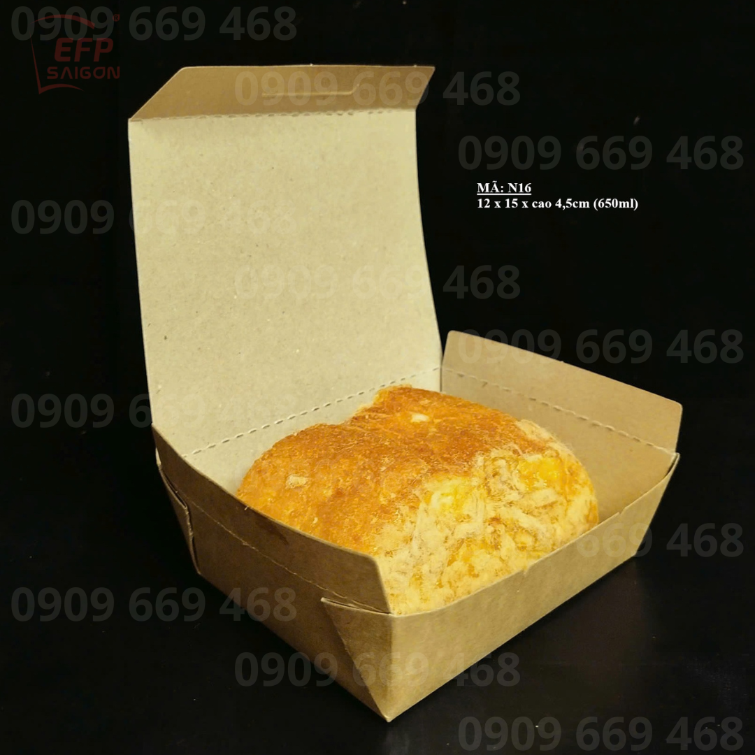 Hộp Giấy Kraft 650ml Tráng PE Đựng Bún Xào, Mì Xào – Bao Bì Takeaway Giá Sỉ